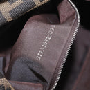 FENDI Zucca Canvas Mamma Baguette Shoulder Bag Brown Black Auth BA16684V-27