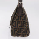 FENDI Zucca Canvas Mamma Baguette Shoulder Bag Brown Black Auth BA16684V-4