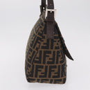 FENDI Zucca Canvas Mamma Baguette Shoulder Bag Brown Black Auth BA16684V-5