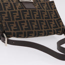 FENDI Zucca Canvas Mamma Baguette Shoulder Bag Brown Black Auth BA16684V-6