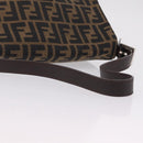 FENDI Zucca Canvas Mamma Baguette Shoulder Bag Brown Black Auth BA16684V-7