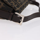 FENDI Zucca Canvas Mamma Baguette Shoulder Bag Brown Black Auth BA16684V-9