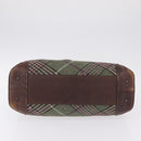BURBERRY Tote Bag Wool Green Auth BA16686-11