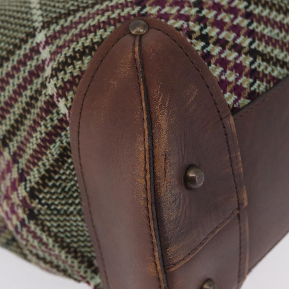 BURBERRY Tote Bag Wool Green Auth BA16686