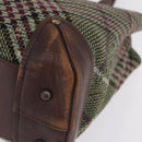 BURBERRY Tote Bag Wool Green Auth BA16686-13