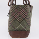 BURBERRY Tote Bag Wool Green Auth BA16686-4