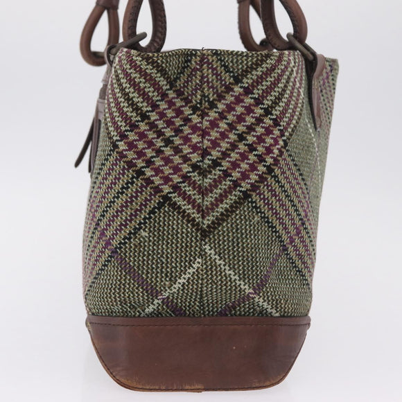 BURBERRY Tote Bag Wool Green Auth BA16686