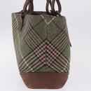 BURBERRY Tote Bag Wool Green Auth BA16686-6