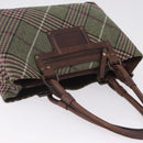 BURBERRY Tote Bag Wool Green Auth BA16686-7