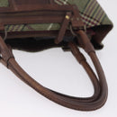 BURBERRY Tote Bag Wool Green Auth BA16686-8