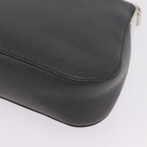 Salvatore Ferragamo Gancini Shoulder Bag Leather Gray Silver Auth BA16687