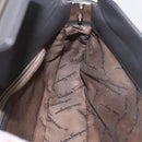 Salvatore Ferragamo Gancini Shoulder Bag Leather Gray Silver Auth BA16687-19