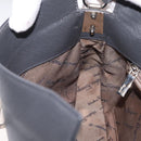 Salvatore Ferragamo Gancini Shoulder Bag Leather Gray Silver Auth BA16687-20