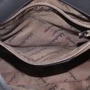 Salvatore Ferragamo Gancini Shoulder Bag Leather Gray Silver Auth BA16687-22