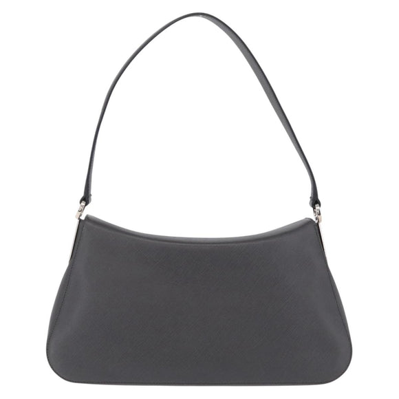 Salvatore Ferragamo Gancini Shoulder Bag Leather Gray Silver Auth BA16687