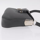 Salvatore Ferragamo Gancini Shoulder Bag Leather Gray Silver Auth BA16687-4