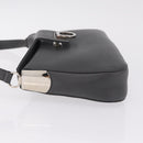 Salvatore Ferragamo Gancini Shoulder Bag Leather Gray Silver Auth BA16687-5