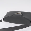 Salvatore Ferragamo Gancini Shoulder Bag Leather Gray Silver Auth BA16687-6