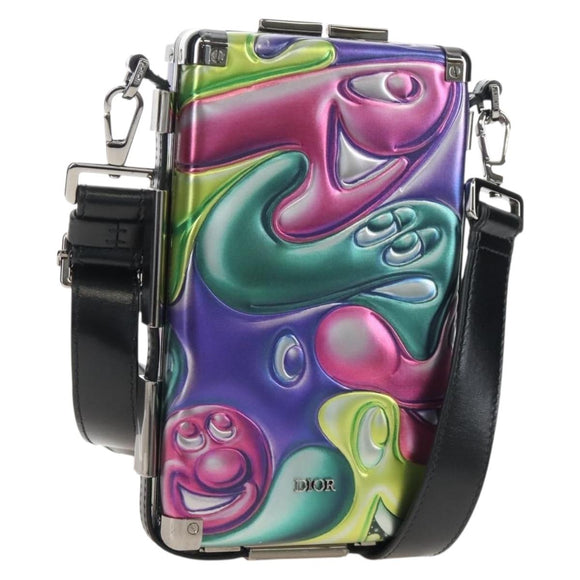 Christian Dior Bag Leather DIORxKENNY SCHARF Multicolor Silver Auth BA16688SAM