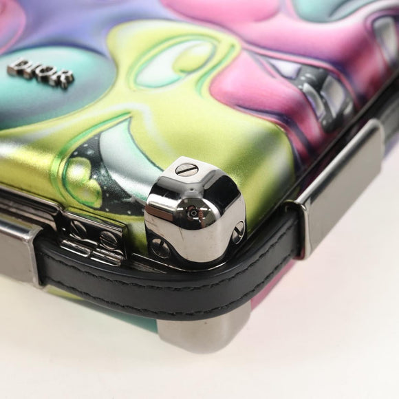 Christian Dior Bag Leather DIORxKENNY SCHARF Multicolor Silver Auth BA16688SAM