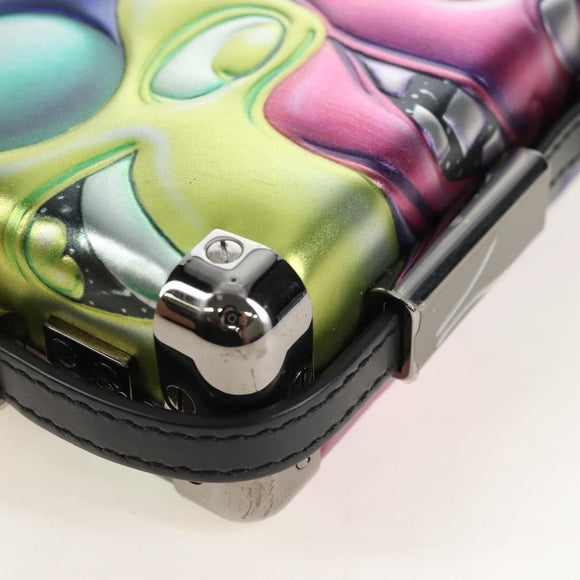 Christian Dior Bag Leather DIORxKENNY SCHARF Multicolor Silver Auth BA16688SAM
