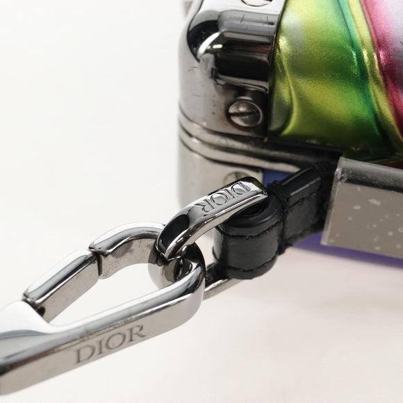 Christian Dior Bag Leather DIORxKENNY SCHARF Multicolor Silver Auth BA16688SAM