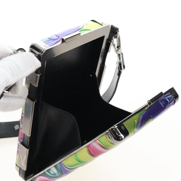 Christian Dior Bag Leather DIORxKENNY SCHARF Multicolor Silver Auth BA16688SAM