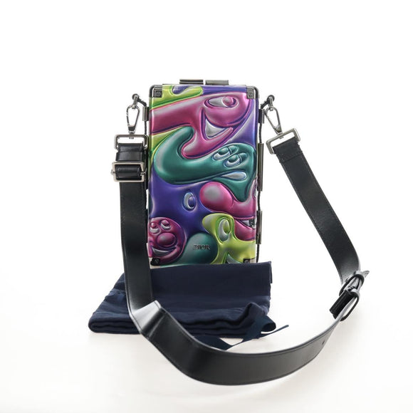 Christian Dior Bag Leather DIORxKENNY SCHARF Multicolor Silver Auth BA16688SAM
