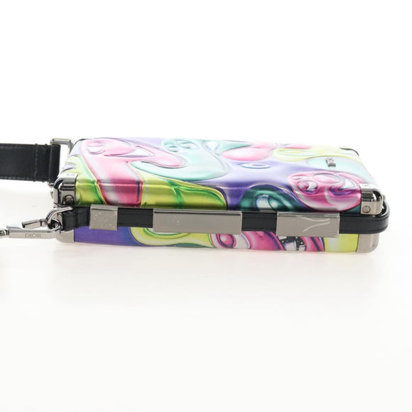 Christian Dior Bag Leather DIORxKENNY SCHARF Multicolor Silver Auth BA16688SAM