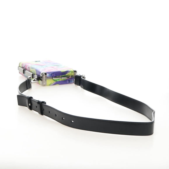 Christian Dior Bag Leather DIORxKENNY SCHARF Multicolor Silver Auth BA16688SAM