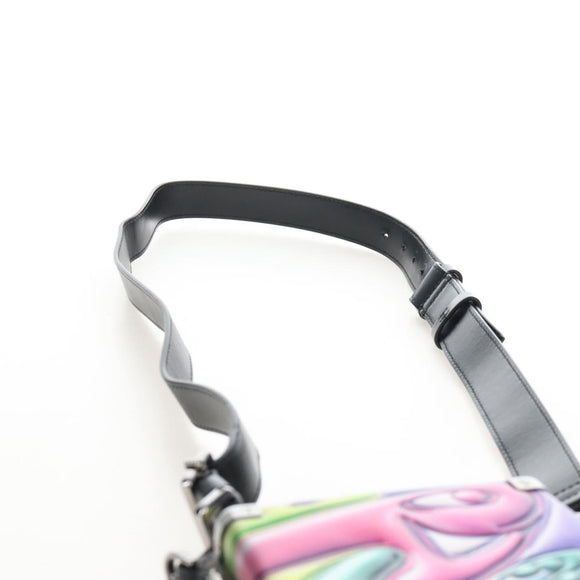 Christian Dior Bag Leather DIORxKENNY SCHARF Multicolor Silver Auth BA16688SAM