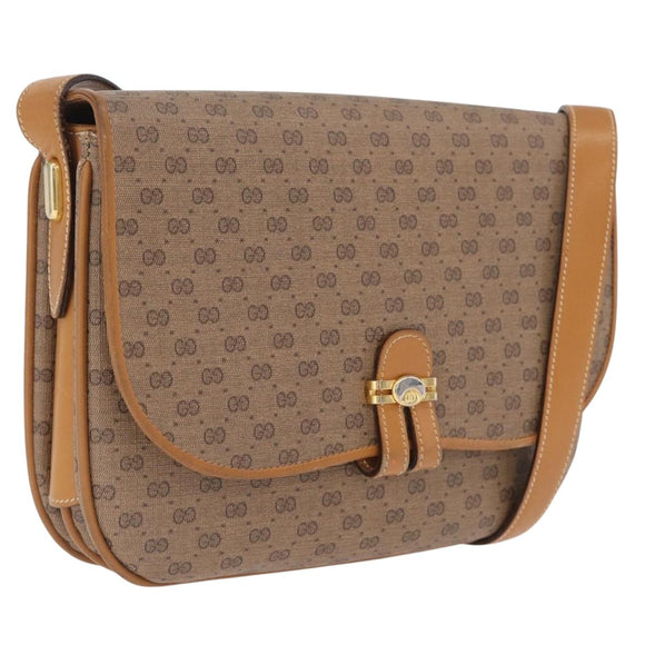 GUCCI Micro GG Supreme Shoulder Bag PVC Beige Gold 001 406 1780 Auth BA16691A