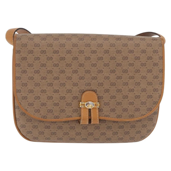 GUCCI Micro GG Supreme Shoulder Bag PVC Beige Gold 001 406 1780 Auth BA16691A