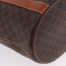 CELINE Macadam Canvas Shoulder Bag PVC Leather Brown Gold Auth BA16692-10