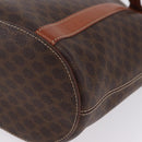 CELINE Macadam Canvas Shoulder Bag PVC Leather Brown Gold Auth BA16692-11