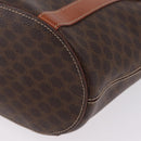 CELINE Macadam Canvas Shoulder Bag PVC Leather Brown Gold Auth BA16692-13