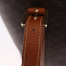 CELINE Macadam Canvas Shoulder Bag PVC Leather Brown Gold Auth BA16692-16