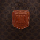 CELINE Macadam Canvas Shoulder Bag PVC Leather Brown Gold Auth BA16692-17