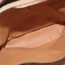 CELINE Macadam Canvas Shoulder Bag PVC Leather Brown Gold Auth BA16692-19