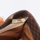 CELINE Macadam Canvas Shoulder Bag PVC Leather Brown Gold Auth BA16692-25