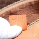 CELINE Macadam Canvas Shoulder Bag PVC Leather Brown Gold Auth BA16692-27