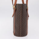 CELINE Macadam Canvas Shoulder Bag PVC Leather Brown Gold Auth BA16692-5