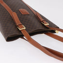 CELINE Macadam Canvas Shoulder Bag PVC Leather Brown Gold Auth BA16692-6