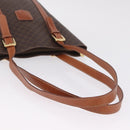 CELINE Macadam Canvas Shoulder Bag PVC Leather Brown Gold Auth BA16692-7