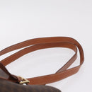 CELINE Macadam Canvas Shoulder Bag PVC Leather Brown Gold Auth BA16692-8