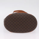 CELINE Macadam Canvas Shoulder Bag PVC Leather Brown Gold Auth BA16692-9
