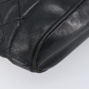 CHANEL Matelasse Chain Shoulder Bag Lamb Skin Black Gold CC Auth BA16693-11