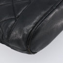 CHANEL Matelasse Chain Shoulder Bag Lamb Skin Black Gold CC Auth BA16693-13