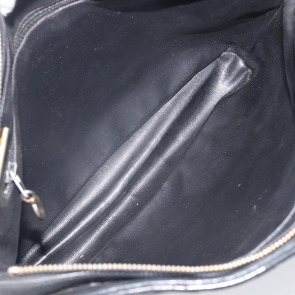 CHANEL Matelasse Chain Shoulder Bag Lamb Skin Black Gold CC Auth BA16693