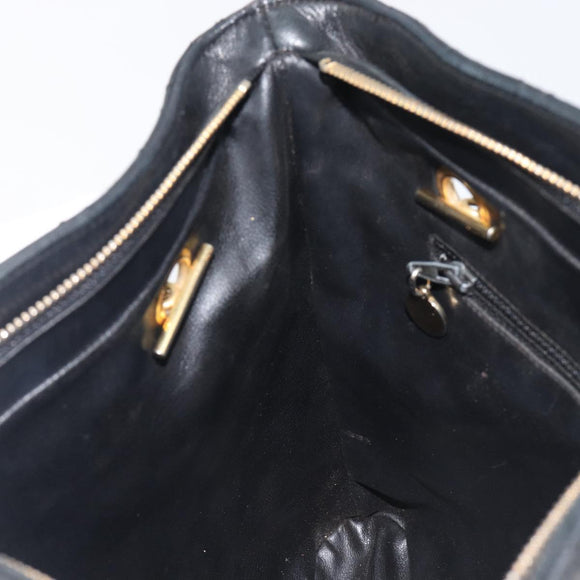 CHANEL Matelasse Chain Shoulder Bag Lamb Skin Black Gold CC Auth BA16693
